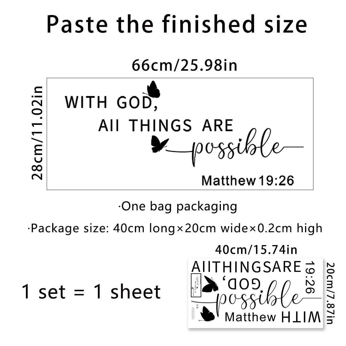 Letter Bible Verse  Wall Stickers